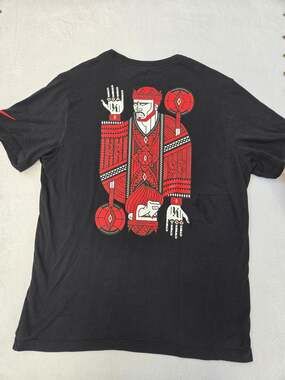 Nike LeBron King James Graphic Tee Mens Large Black Playing Card Design